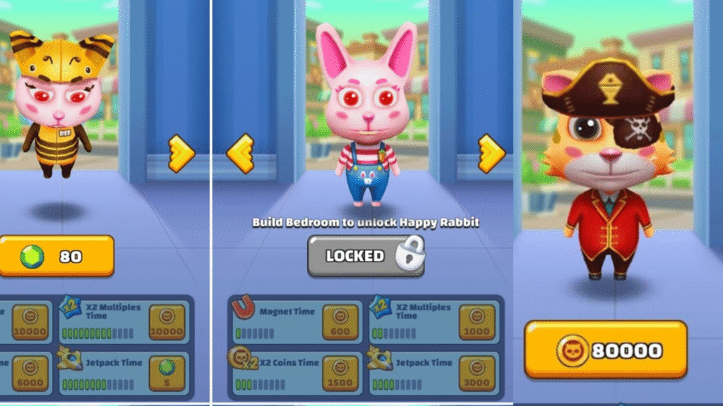 cat runner game characters
